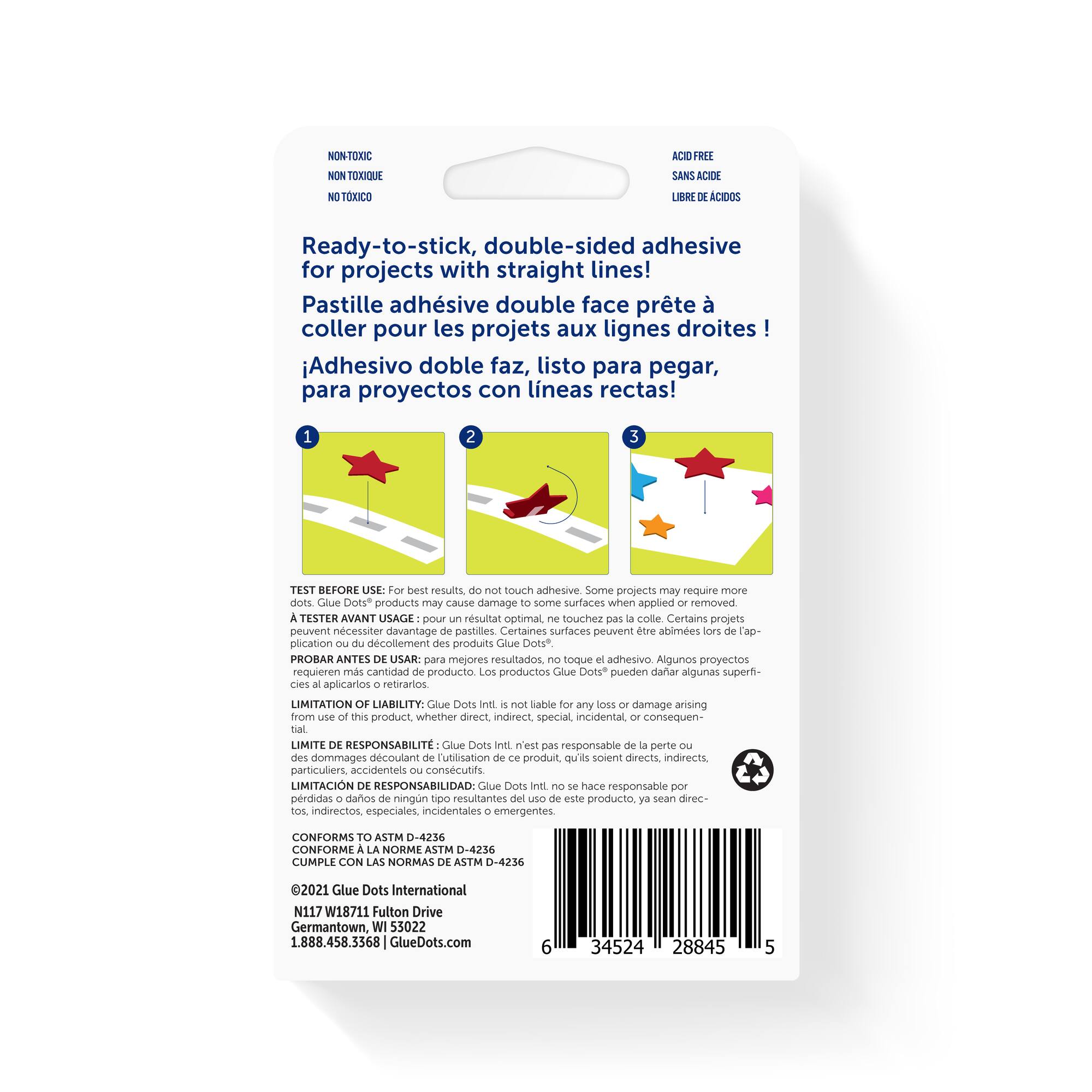8 Pack: 200 ct. (1,600 total) Glue Dots® Glue Lines™ Permanent Adhesives